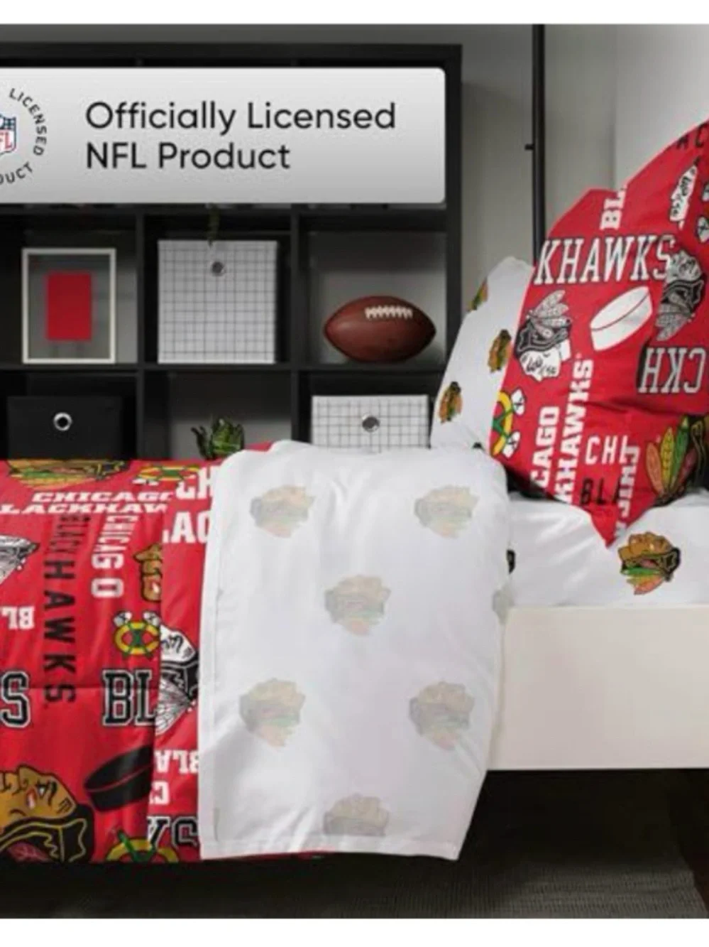 Black Red Chicago Sports Comforter Set